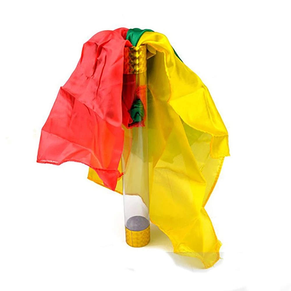 Crystal Tube Silk Blow-Magic Trick - Red, Yellow, Green