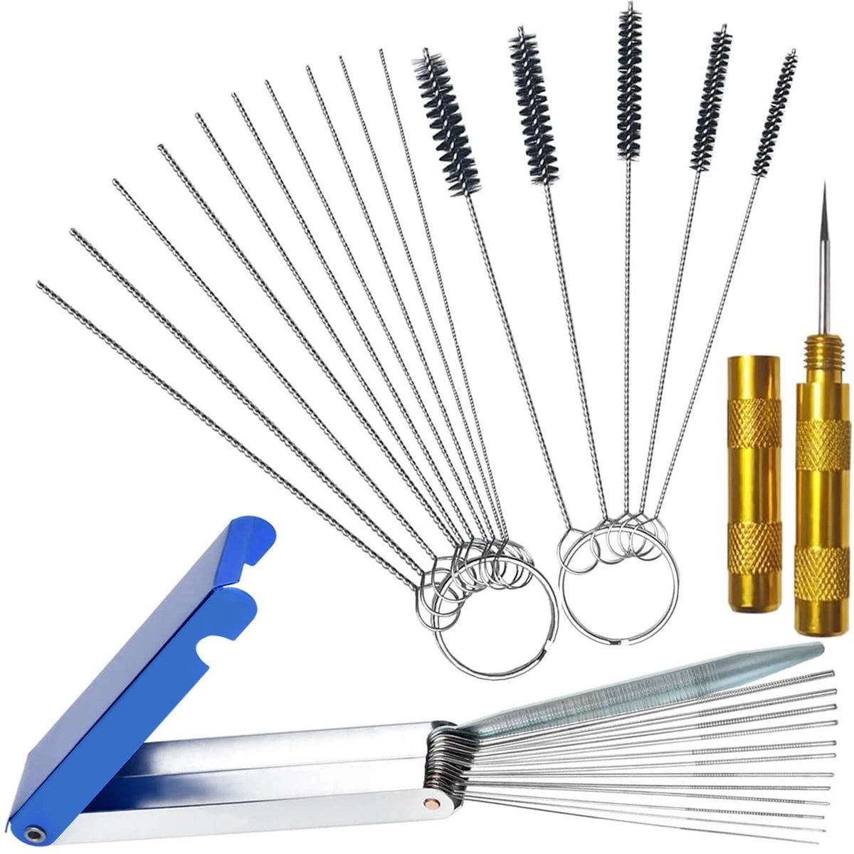 Carburetor Cleaning Kit for Universal Use (13 Wires, 10 Needles, 5 Brushes)