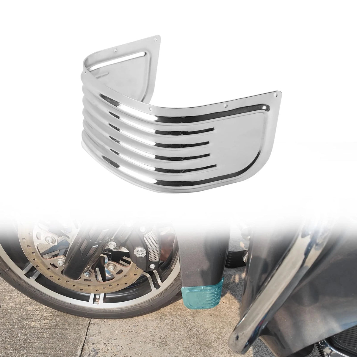 Chrome Front Fender Skirt for Harley