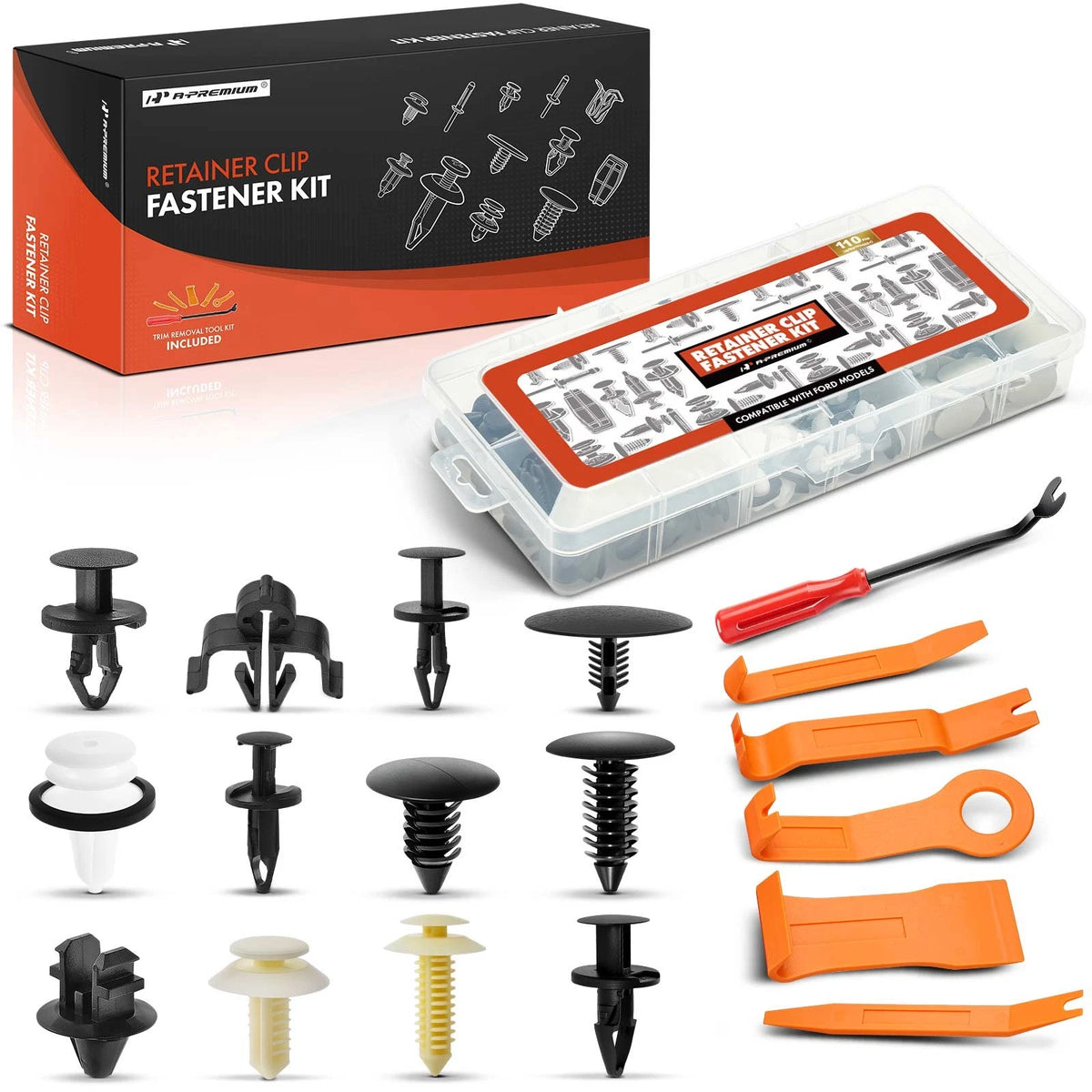 110Pcs Tailgate Trim Clip Retainer Fastener Kit for Ford F-150 (2015–2023)