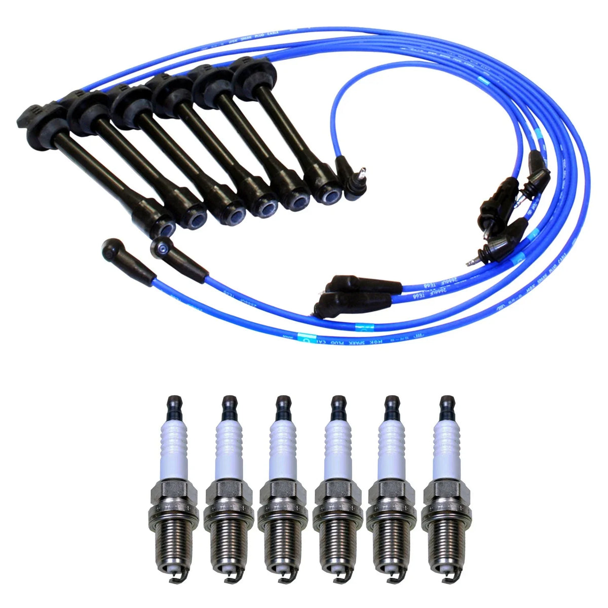 NGK 5mm Wire Set & Denso Iridium Spark Plug Kit for Land Cruiser LX450 (1996–1997)