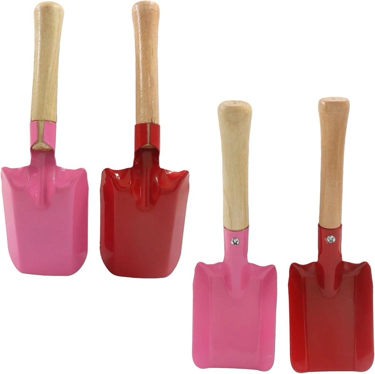 Set of 4 Mini Colorful Trowels with Wooden Handle