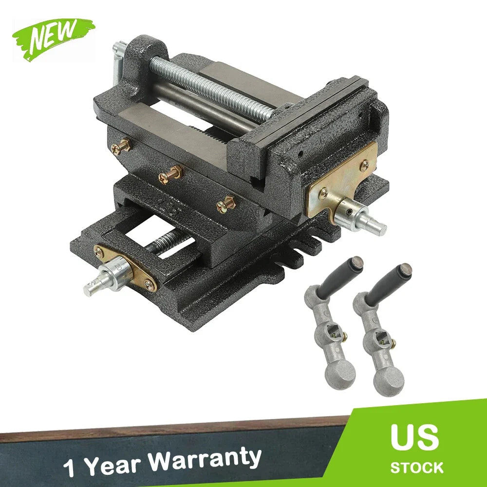 5" Cross Press Vise Slide Vice for Duty Sliding Drill Shop Grip Tools