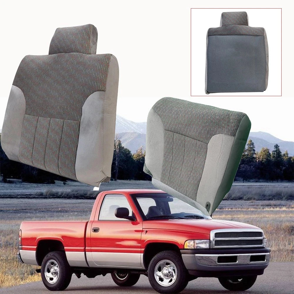 Driver Bottom & Top Back Seat Cover Gray for Dodge Ram 1500 2500 (1994–1997)