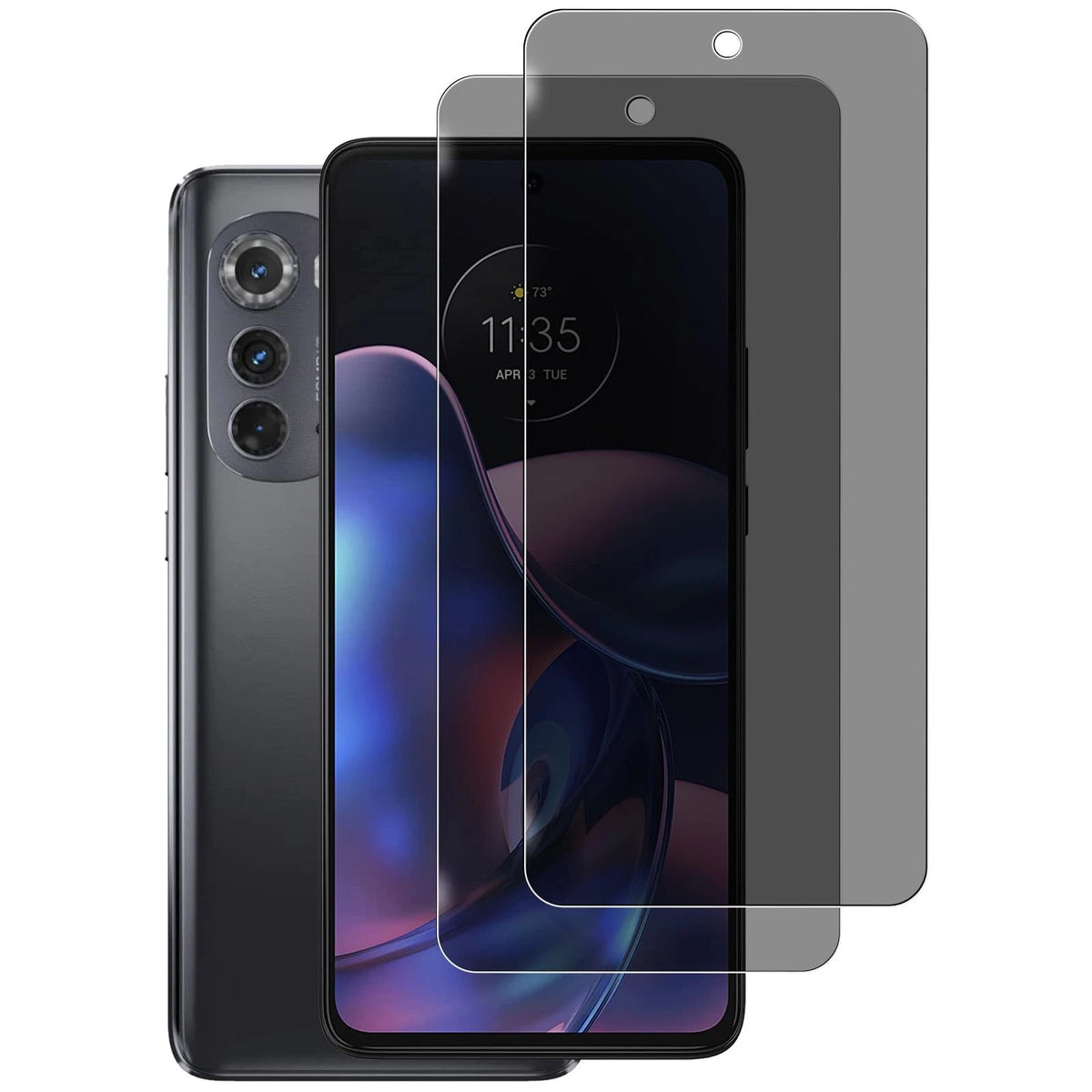 2X Privacy Screen Protector for Motorola Moto Edge (2022) - Black