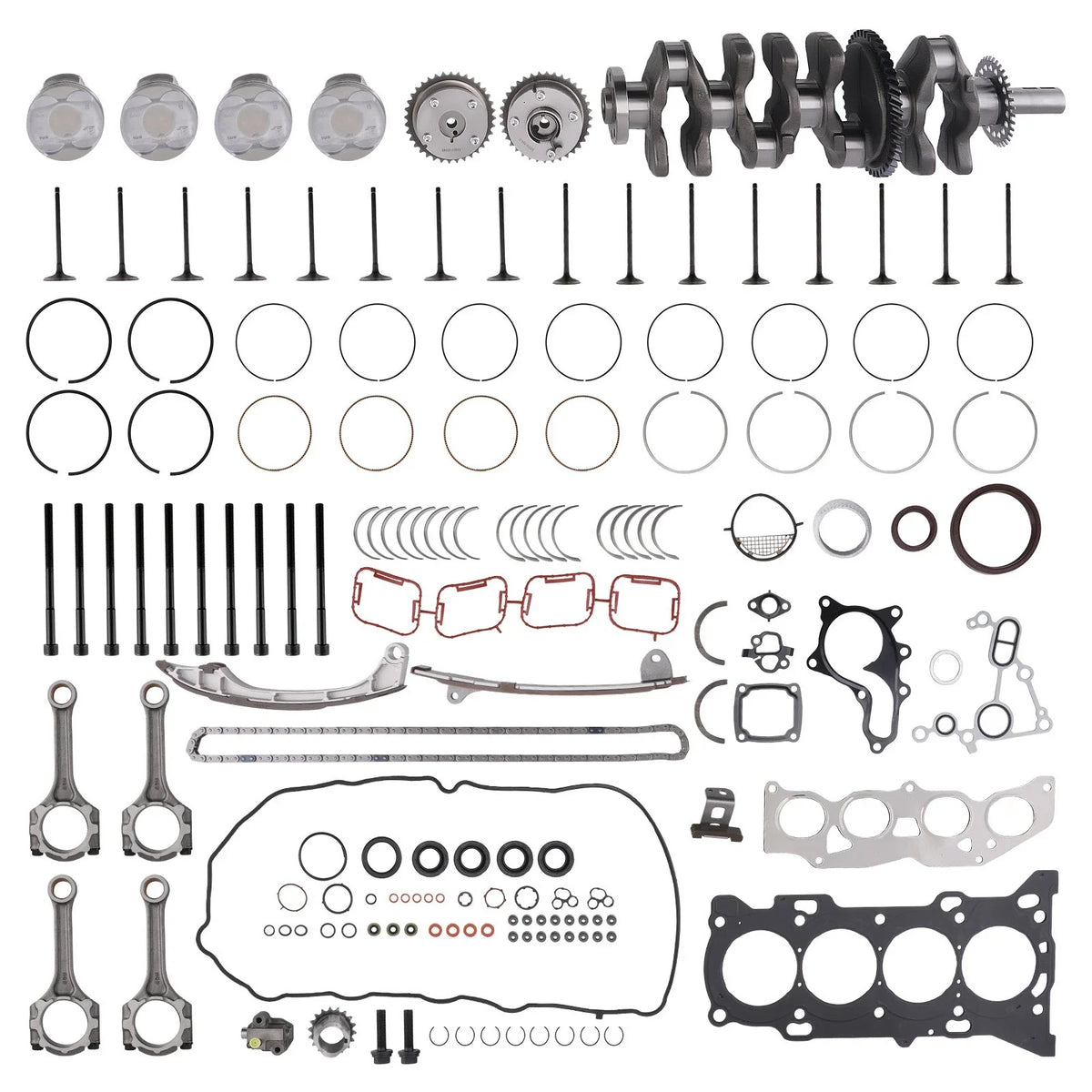 Engine Overhaul Rebuild Kit with Crankshaft, Rods, Pistons for Toyota 2AR-FE (2010–2023)