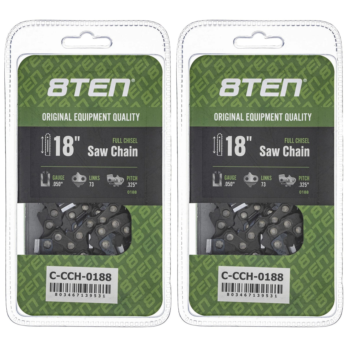 2X Full Chisel Chainsaw Chain 18 Inch .050 .325 73DL for Homelite 245 (H73, H73-21, 20BPX073, H22-73, 23RM373E)
