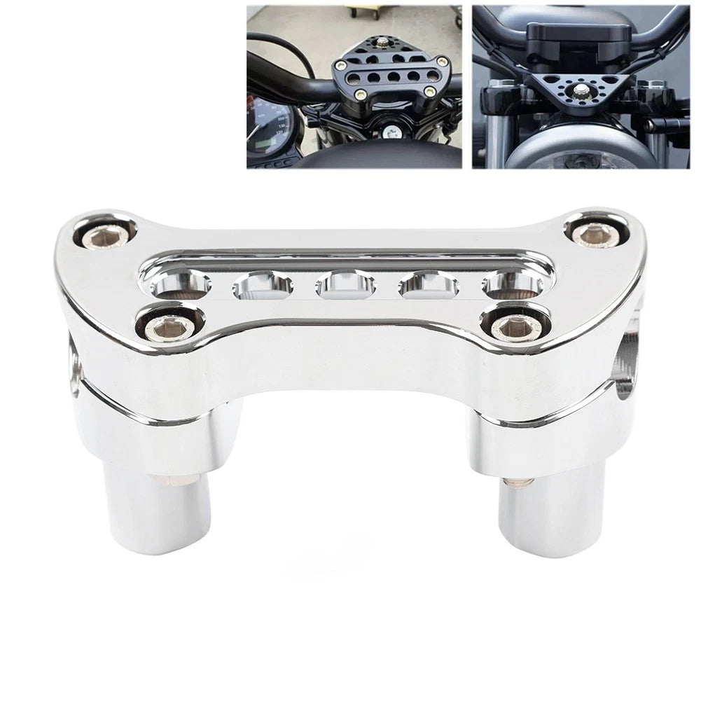 2" Straight Handlebar Riser Top Clamp for Harley Dyna Touring Road Glide Chrome
