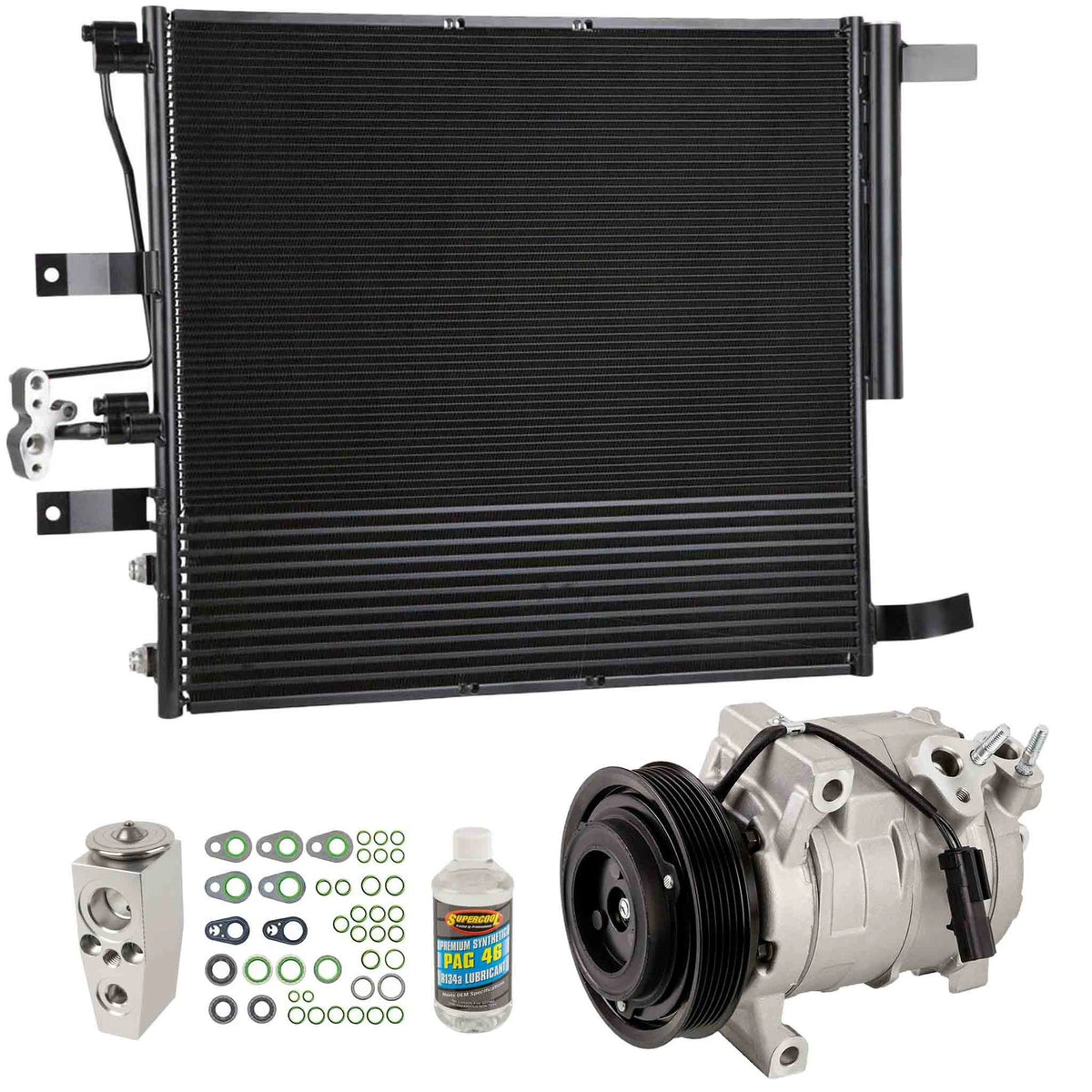 A/C Kit for Ram 1500 (2012–2013) - AC Compressor, Condenser, Drier, 61-94114R6, 140450C