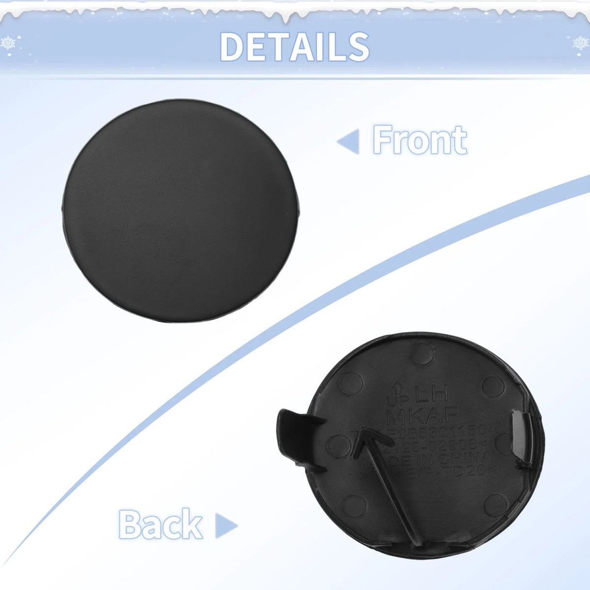 Tow Hook Cover Cap for Toyota Auris (2016–2018) No. 5212802908