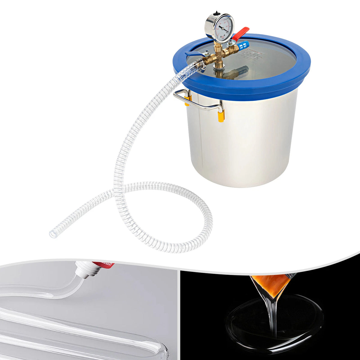 11.36L Vacuum Chamber Kit with Gauge & Hose for Automotive Applications
