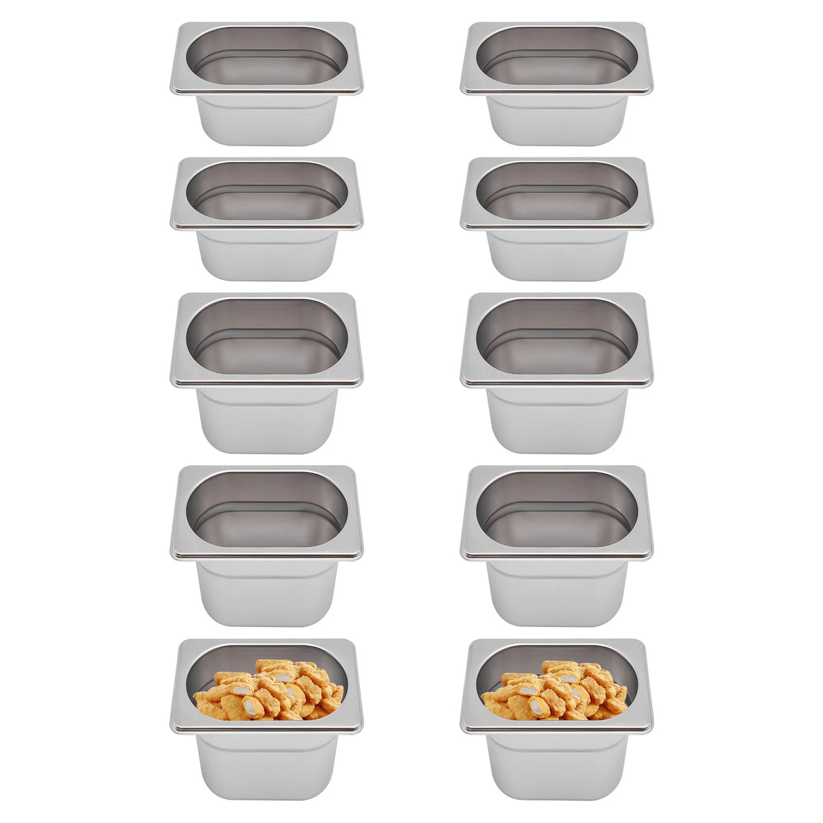 10 pcs Stainless Steel Steam Table Pan for Catering