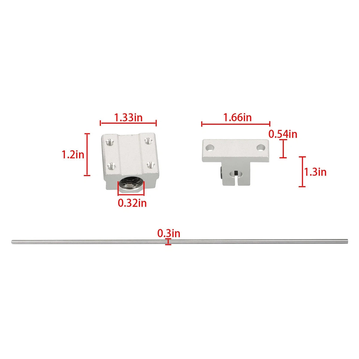 2Pcs Linear Motion Rail Shaft Slide Guide for Universal Applications