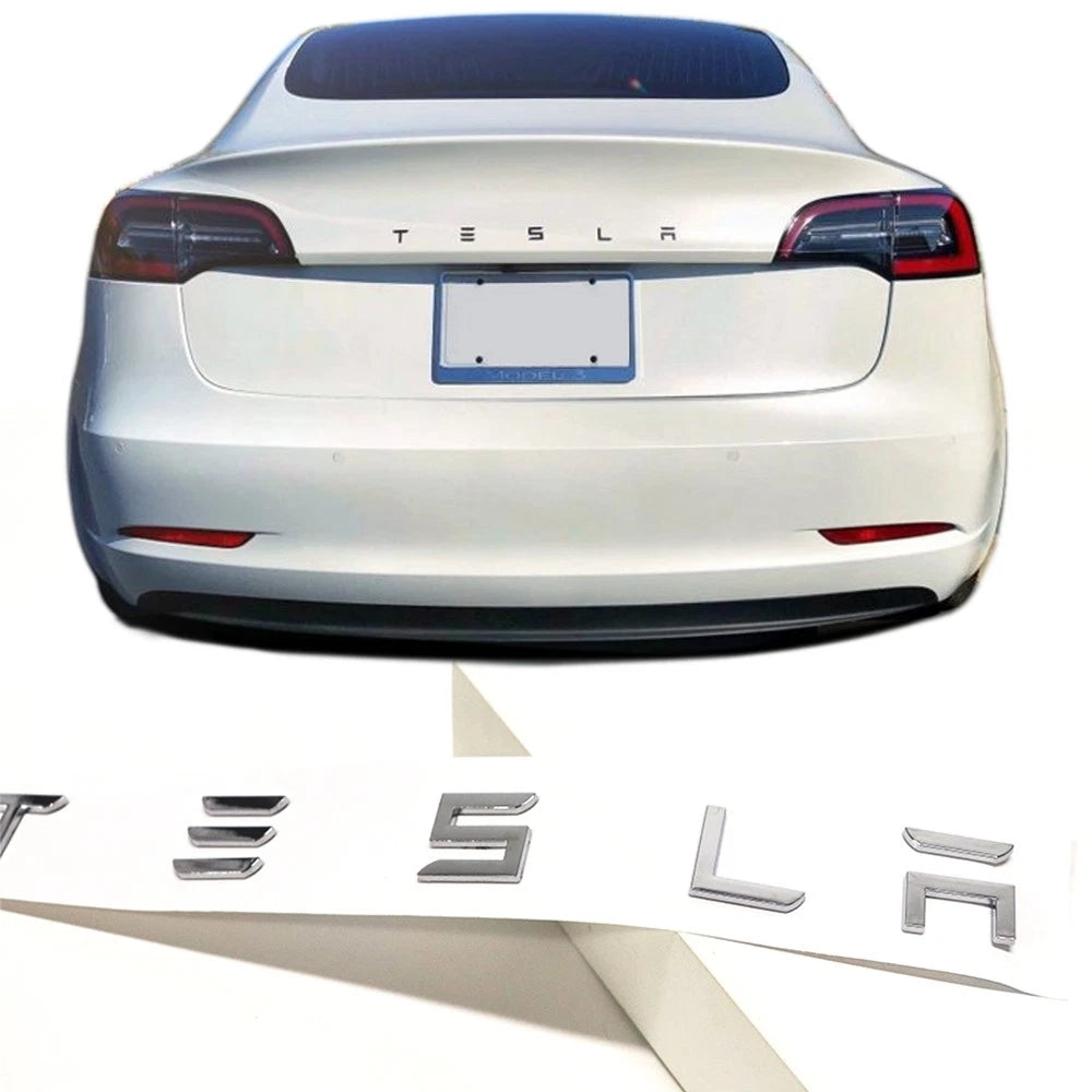 Tailgate Letters Emblem for Tesla Model 3/Y/X/S (2017–2023) 3D Decal