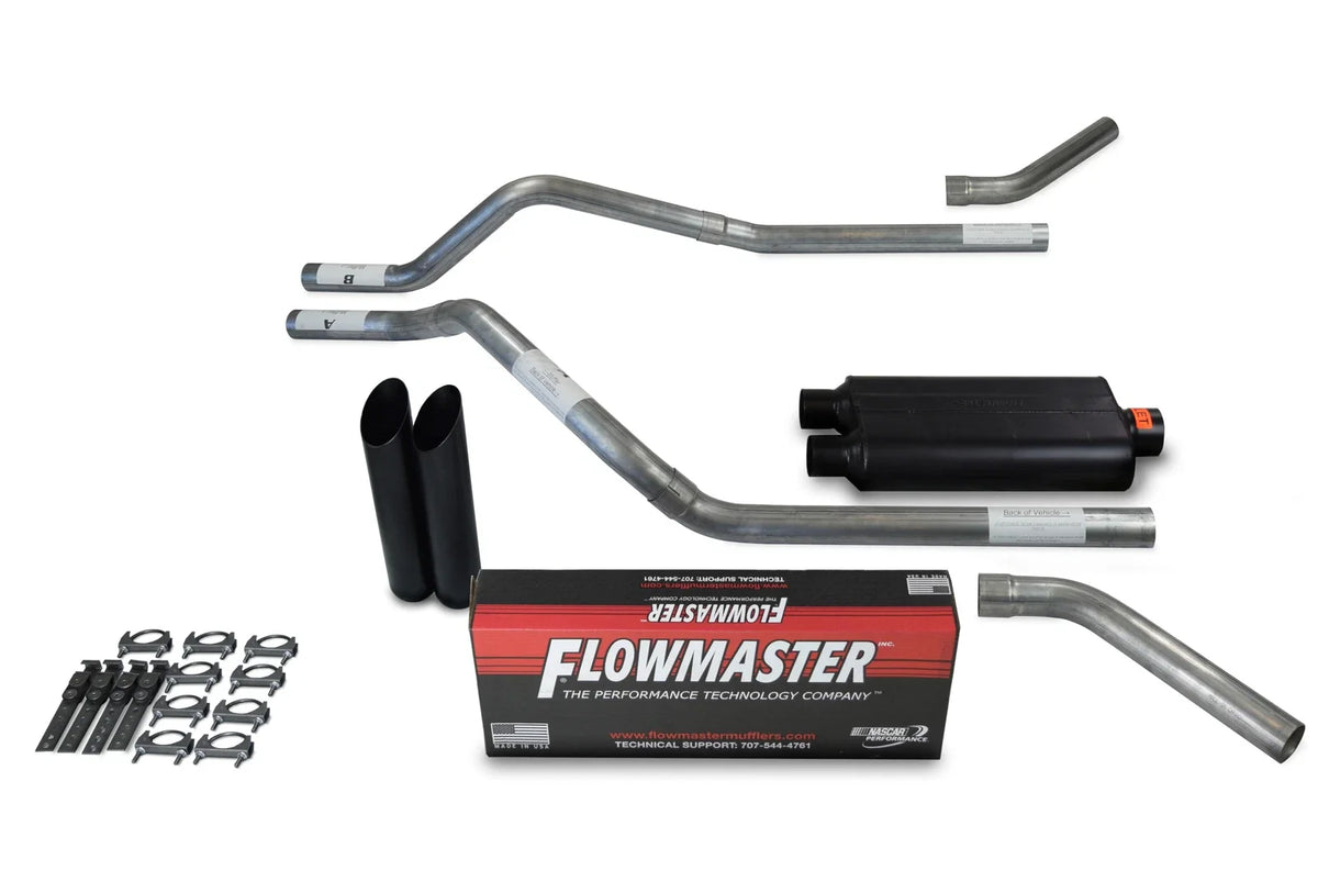 Dual Exhaust Kit for GMC Jimmy (1995–1999) - Flowmaster 50 Series Black Tip