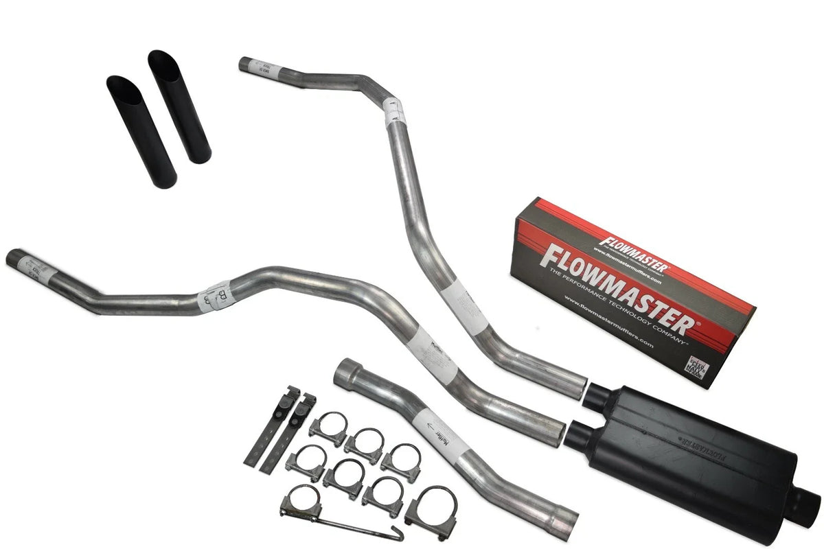 Dual Exhaust System for Nissan Titan (2004–2006) 2.5" Flowmaster 50 Black Tips