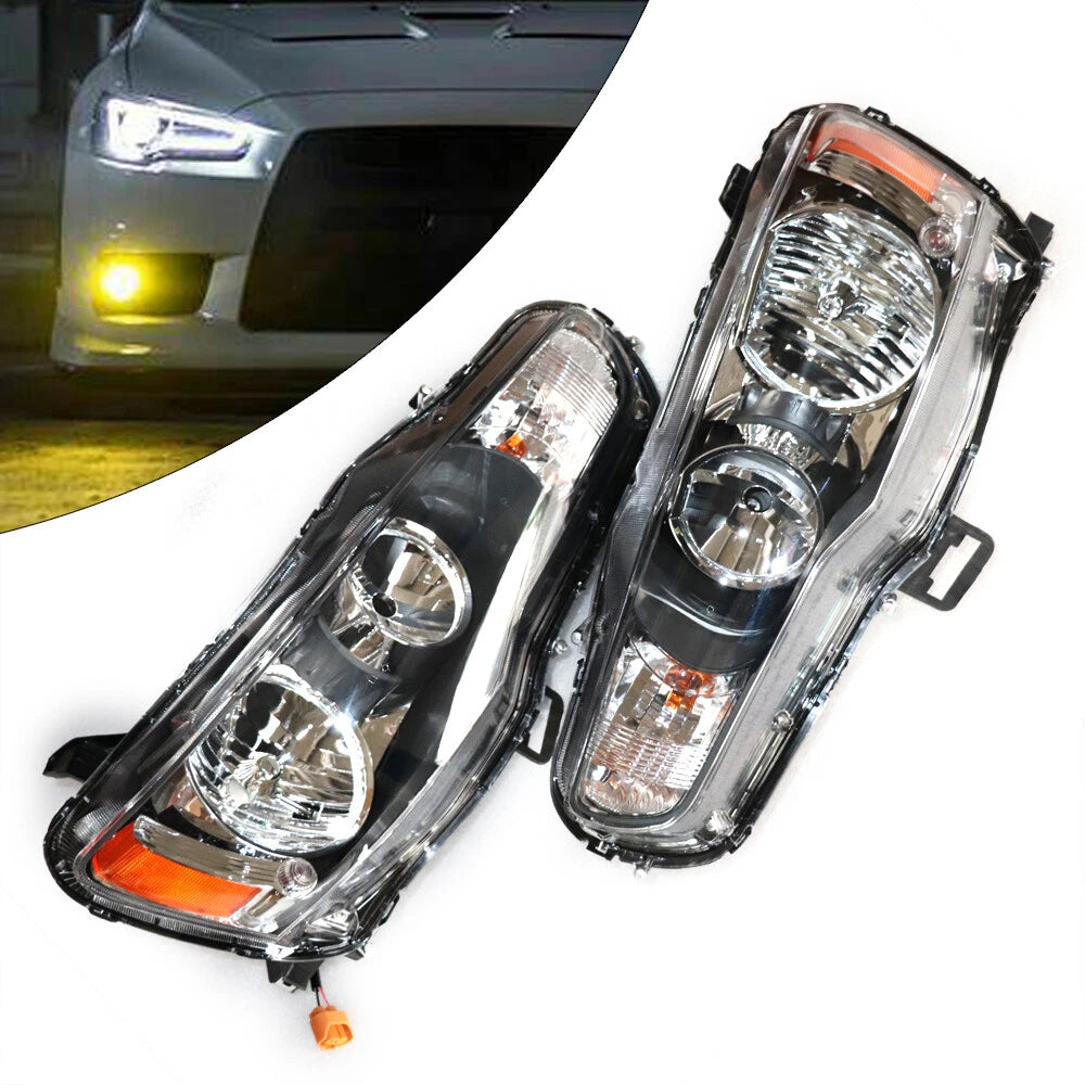 Set of 2 Headlights for Mitsubishi Lancer EVO (2008–2017) Halogen