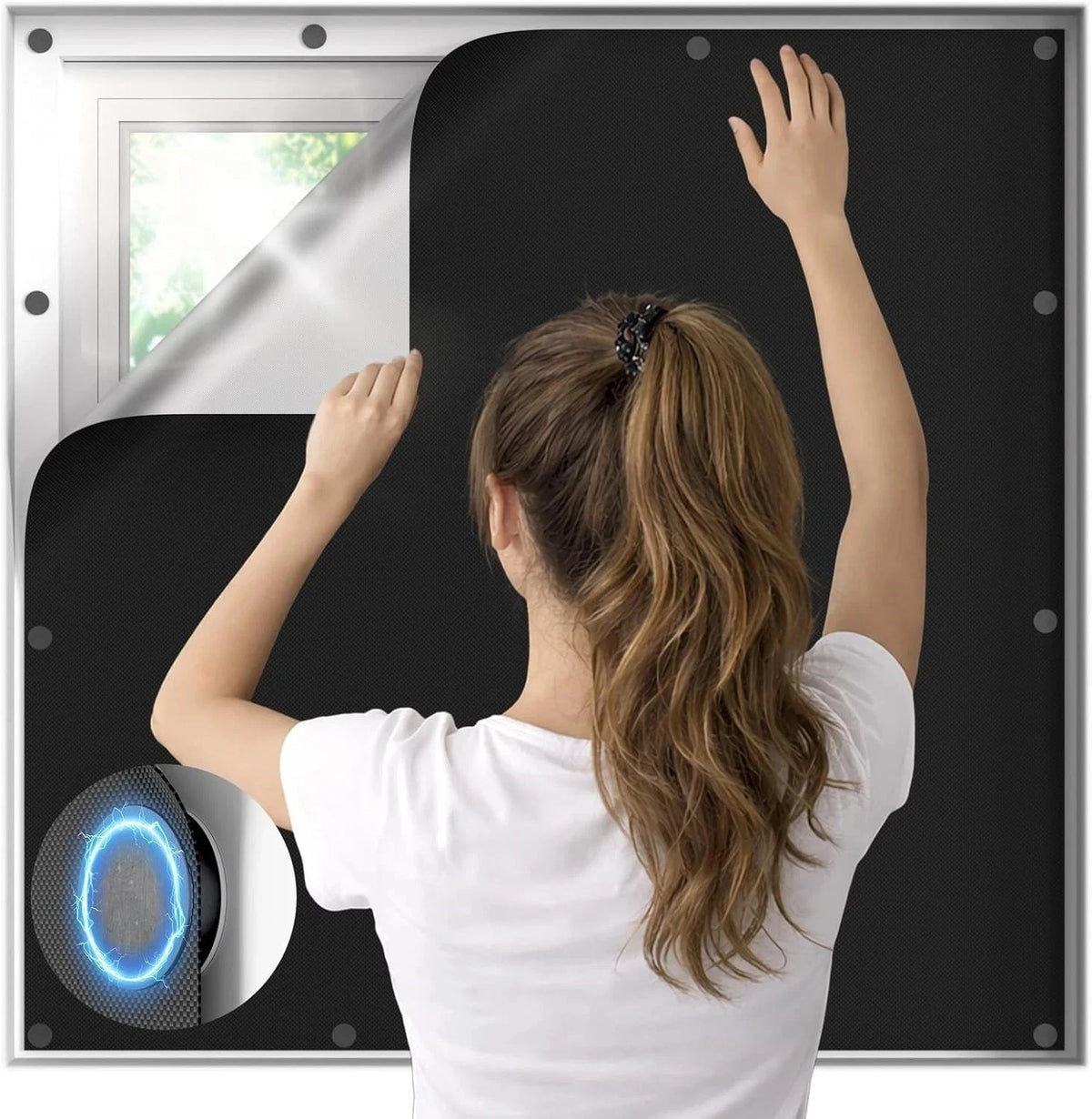 Magnetic Blackout Window Cover for Bedroom (No Drill)