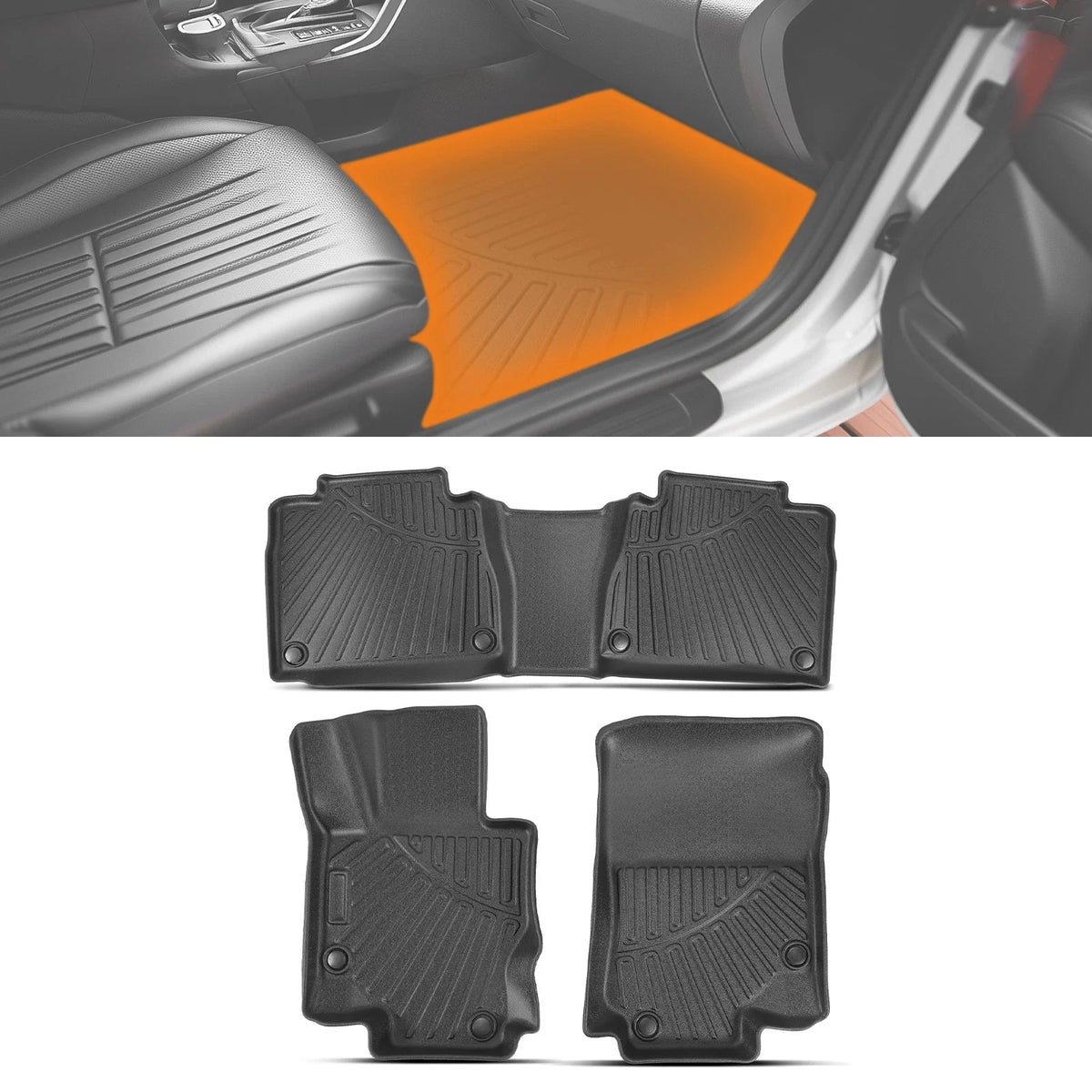 Set of 2 Floor Mats Liner for Mercedes Benz GLE (2020–2025) Rubber TPE