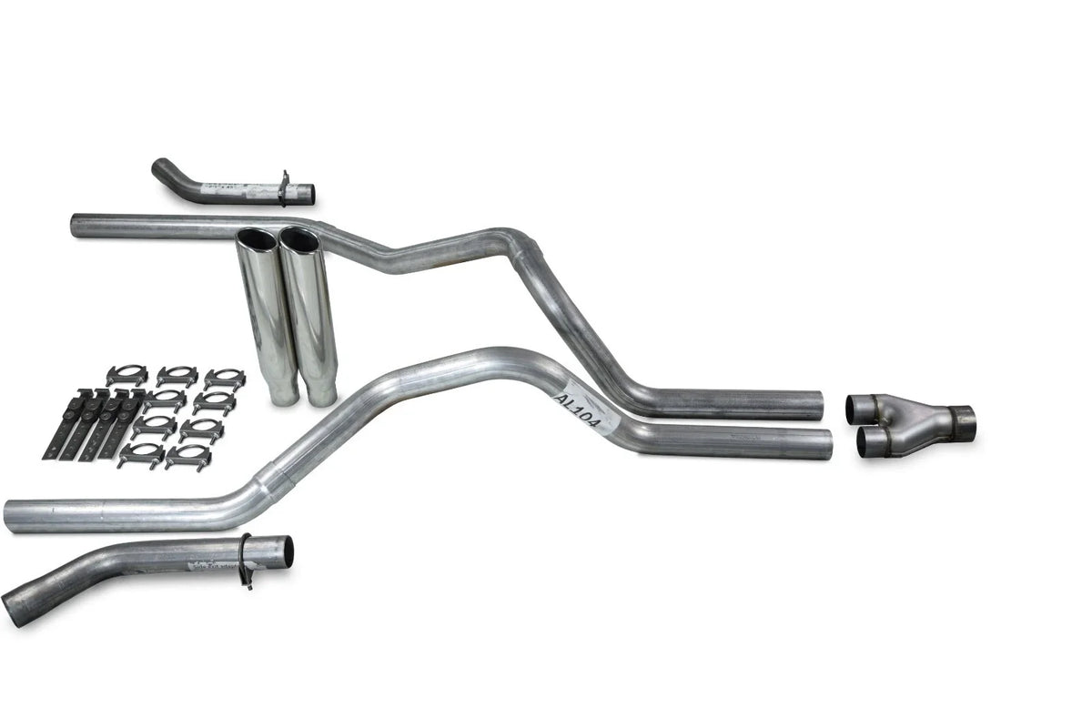 2.5" Dual Exhaust Kit for Chevy GMC 1500 (2015–2018) Y Pipe Clamp On Tips