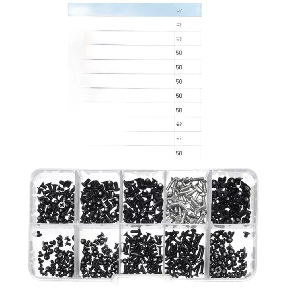 500PCS Black Countersunk Screw Kit M2 M2.5 for PC Laptop Repair