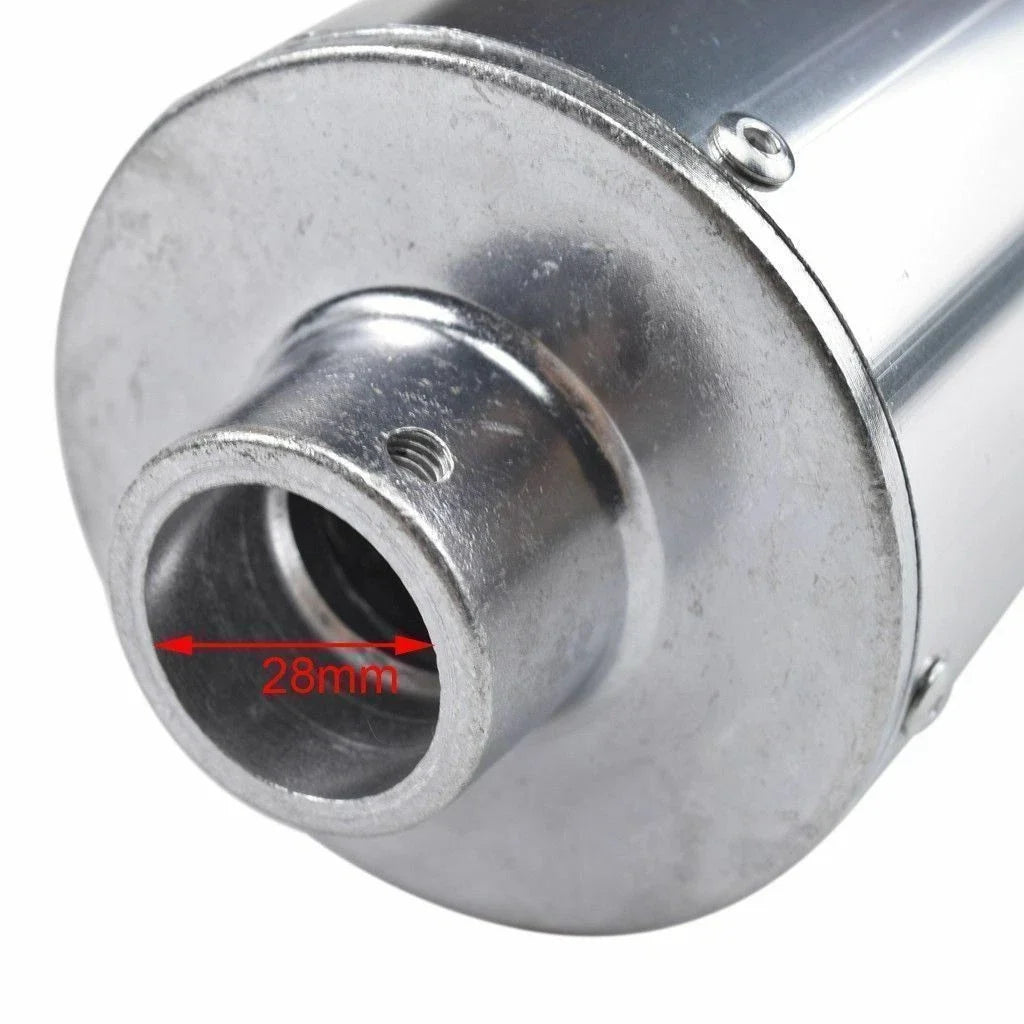 28mm Muffler Exhaust Pipe + Clamp for Dirt Pit Bike (50cc–150cc)