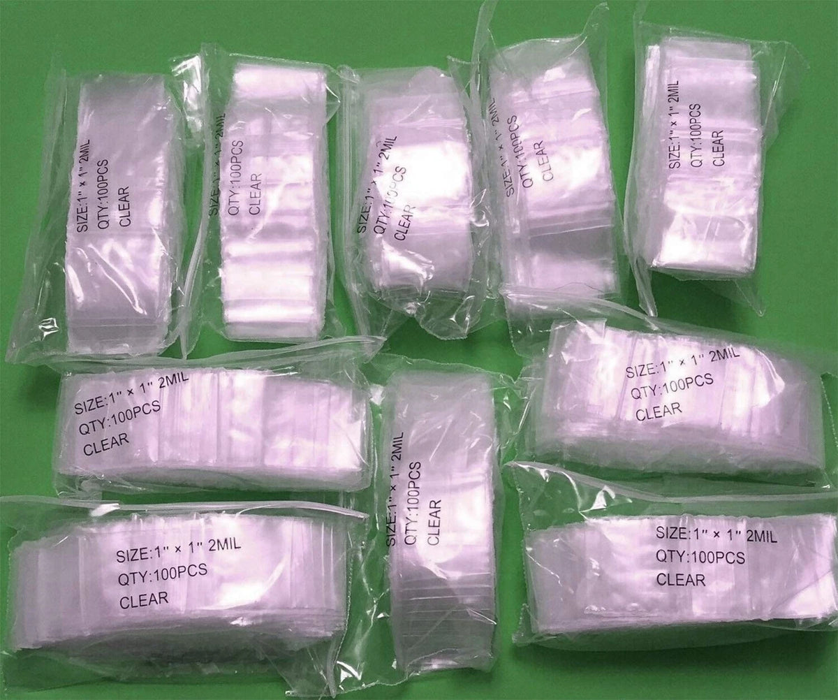1x1 Inch Clear Mini Zip Bags for Various Uses (1000-Pack)