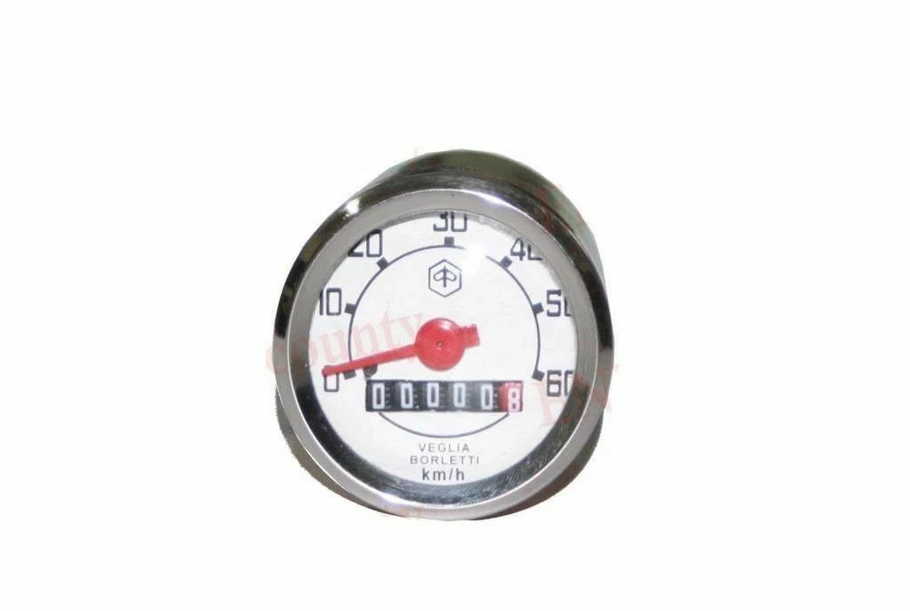Speedometer for Vespa V50 V90 V100 (60Kph White Face)