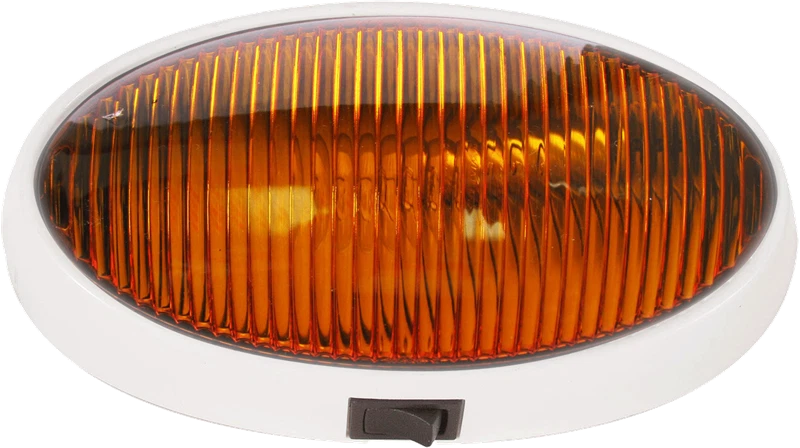 Optronics RVPL7A Amber Oval Porch Utility Light for RV Camper (12V)