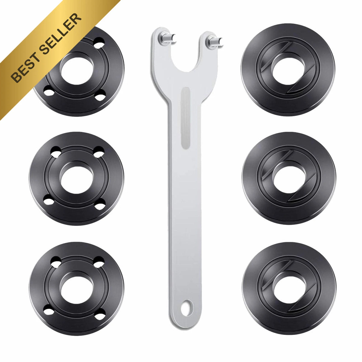 7PCS Angle Grinder Nut Wrench Kit 5/8-11 Flange Lock Nut for 4.5-5" Grinder