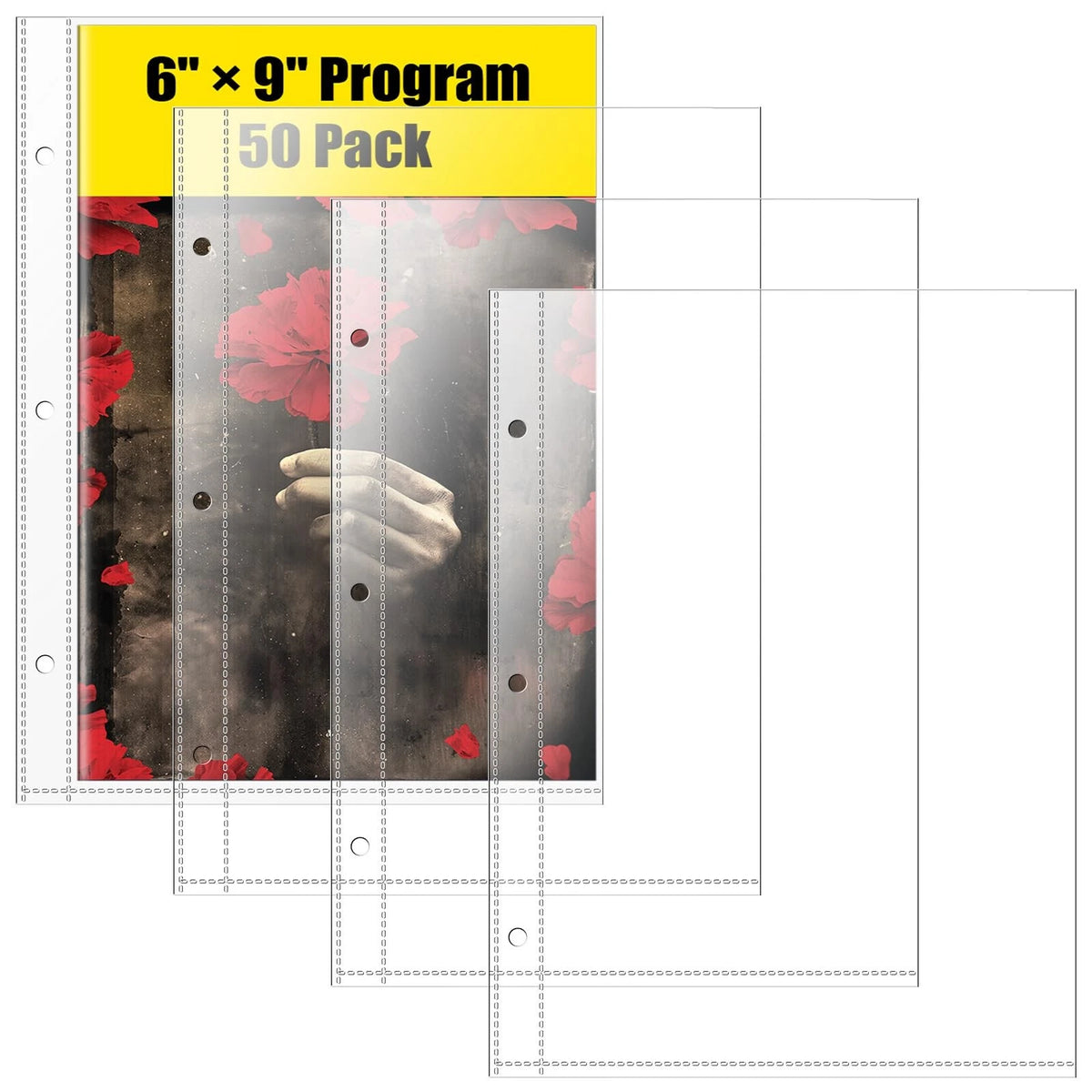 50 Pack 6x9 Brochure Sleeves Top Loading Heavy Duty Acid Free