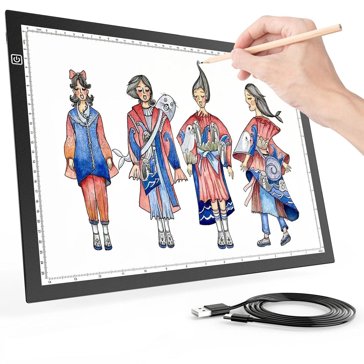 Light Box for A4 Tracing and Diamond Painting (Black & White)