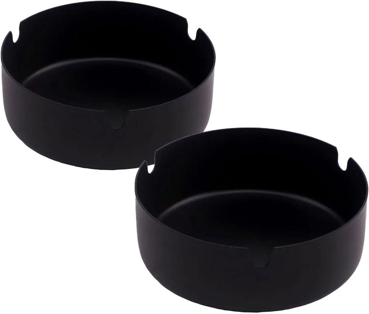 2X Stainless Steel Ashtray for Cigarettes (Black)