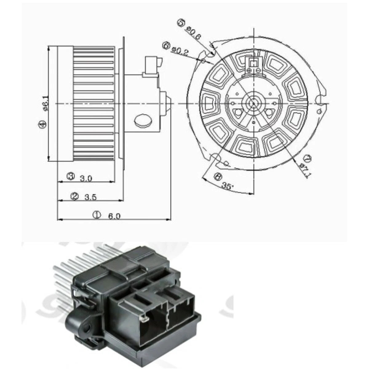 Blower Motor Rear for Chevy Suburban 1500 (2007–2014) KIT-201009-143