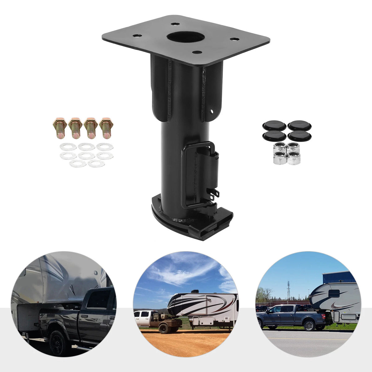 17" Adjustable Fifth Wheel Adapter Hitch for Camper RV Gooseneck