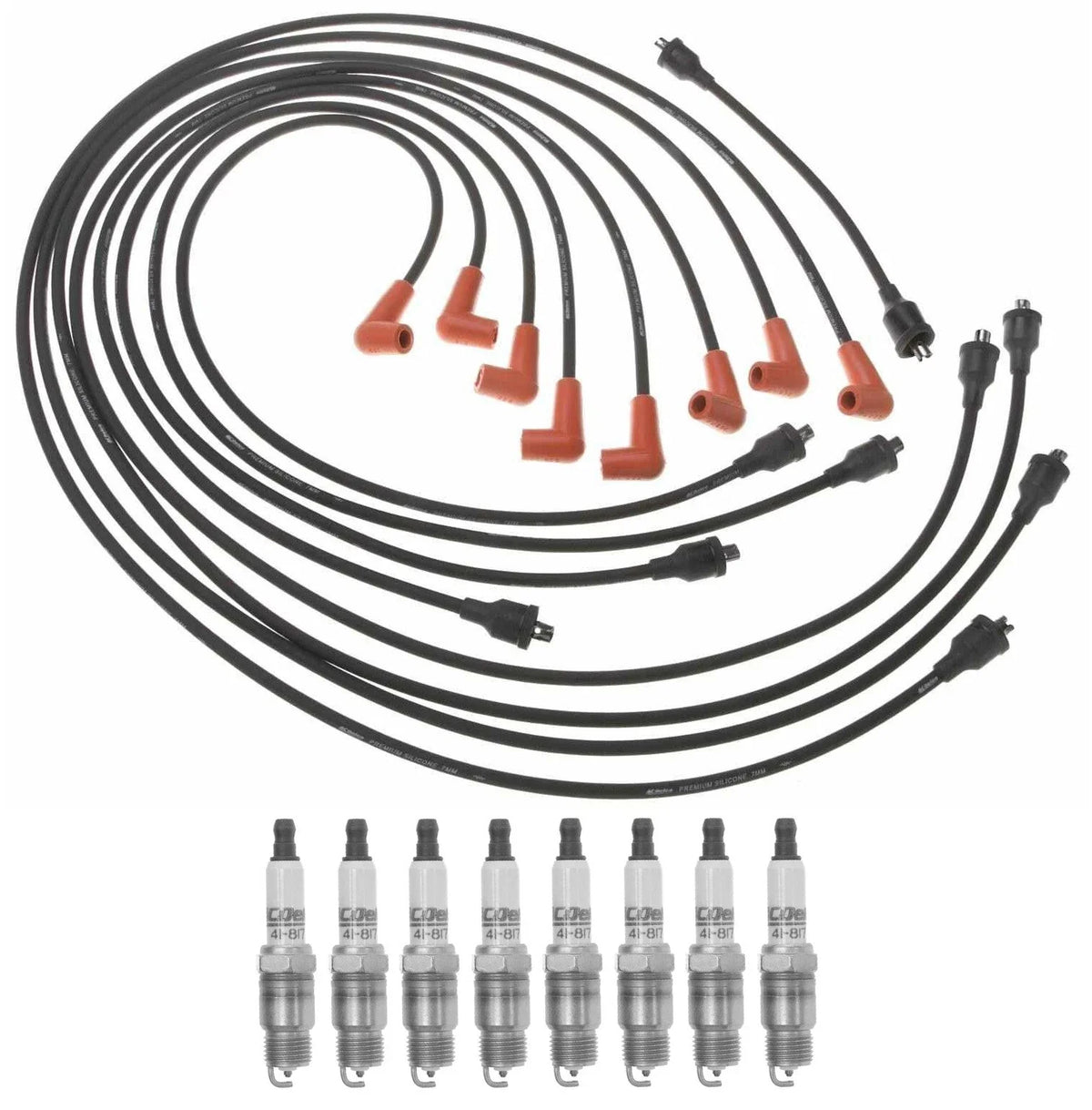 Pro Ignition Wire Set & 8 ACDelco Platinum Spark Plugs for Chevy P20 (1975–1980)