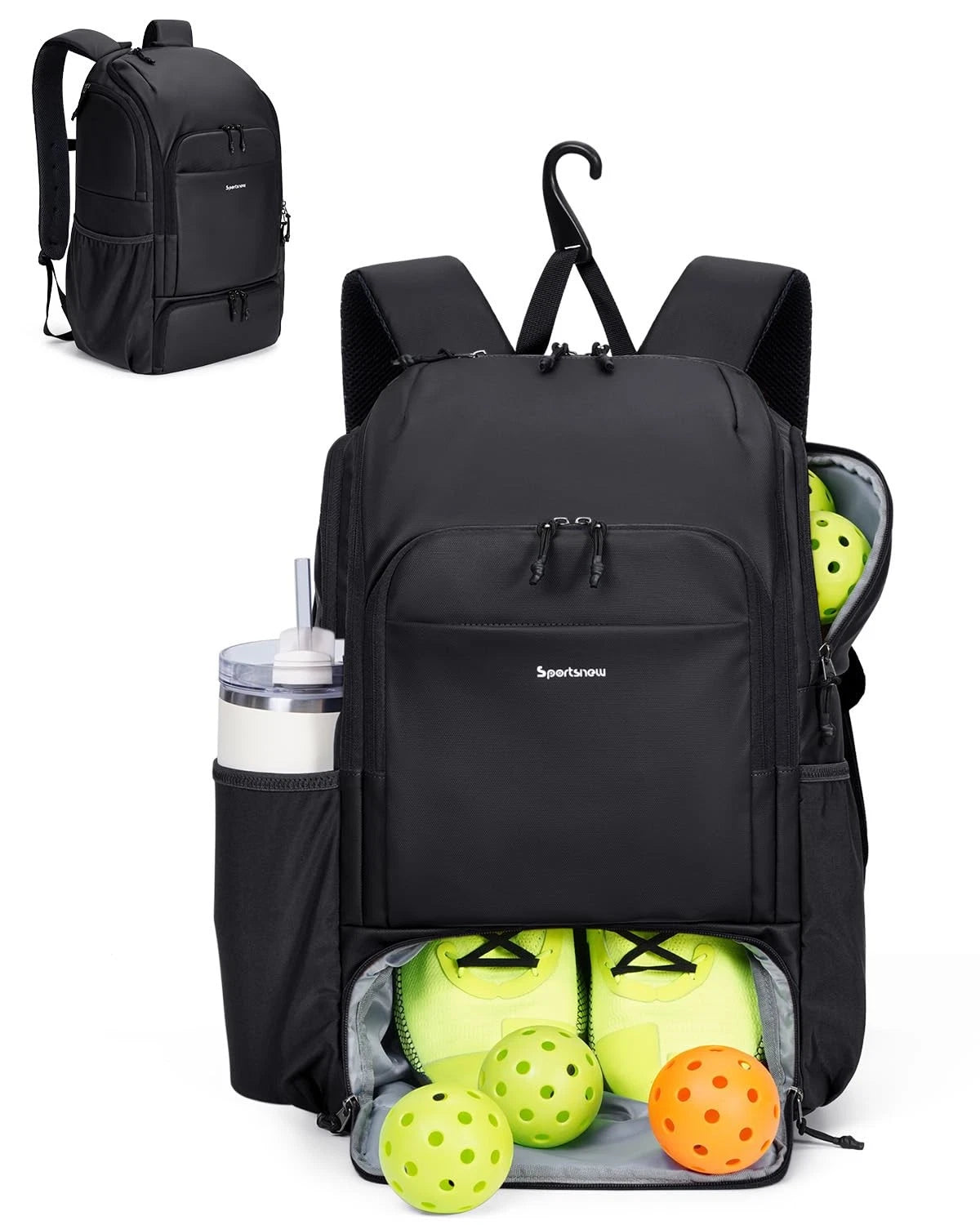 Large Pickleball Bag Backpack with Shoe Compartment for Sports