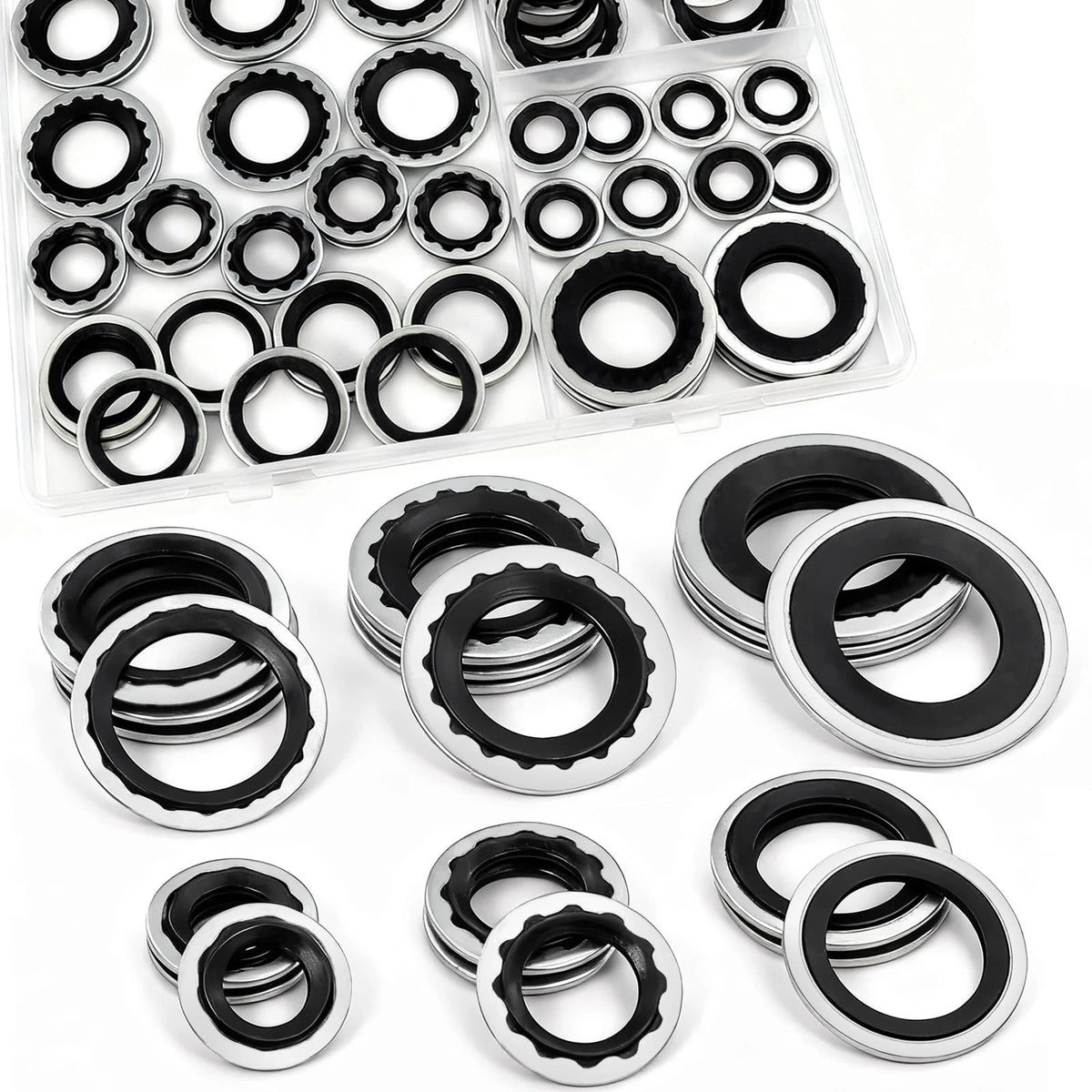 52 PCS A/C Gasket Kit for R134a Seal (Black)