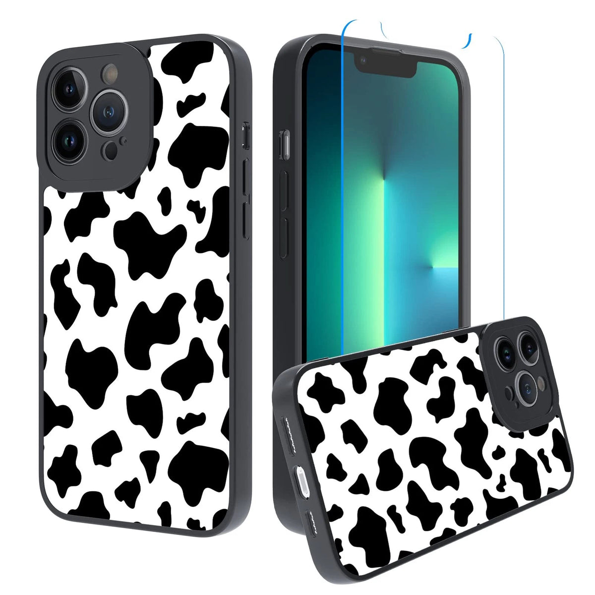 Cow Print Case Screen Protector for iPhone 13 Pro Max