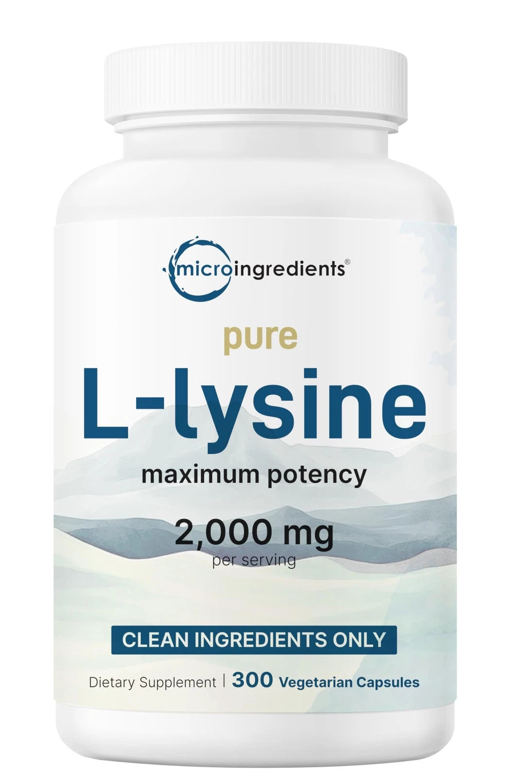Pure L-Lysine 2000mg 300 Veggie Capsules (Pack of 1)
