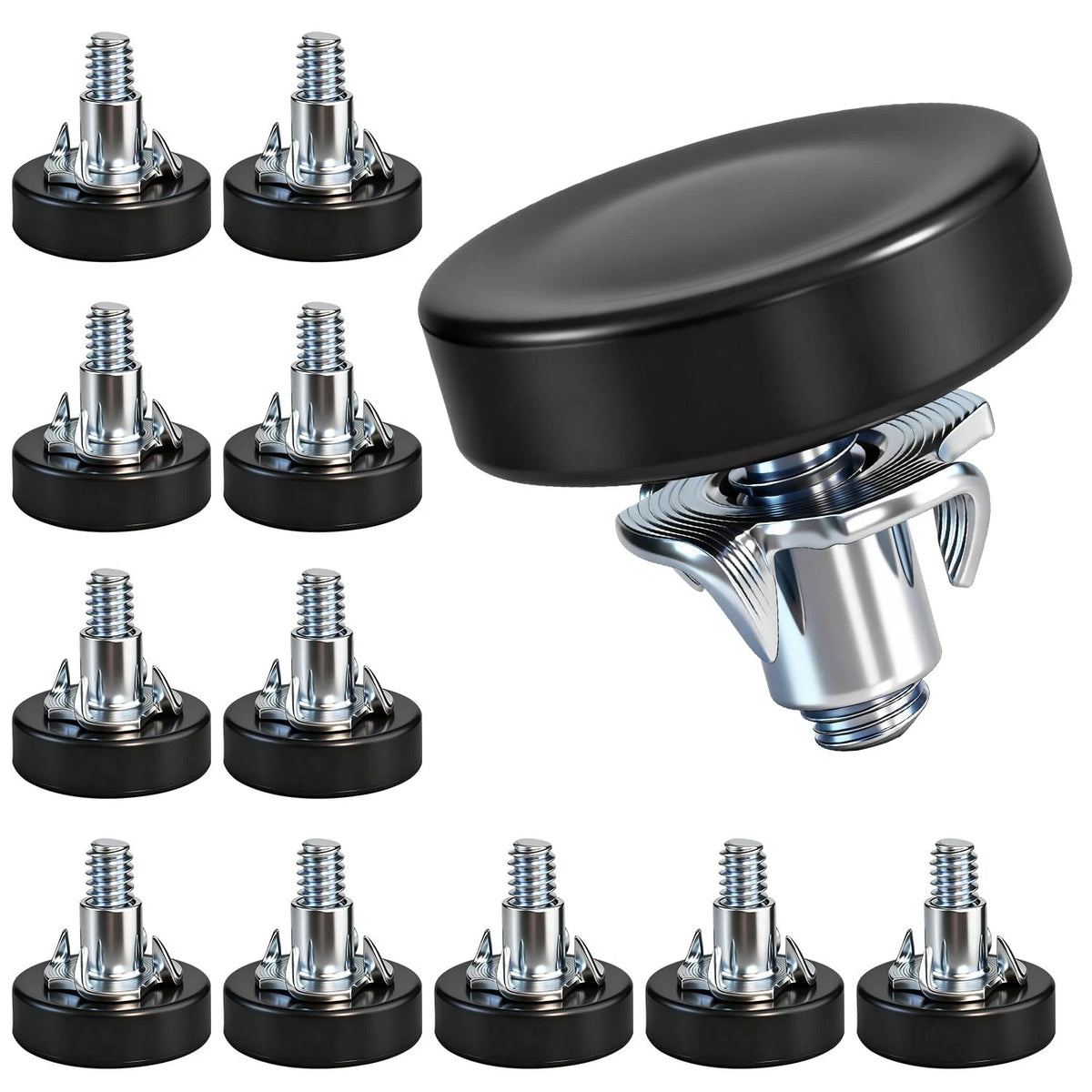 12X Leveling Feet for JIUZI (1/4" Thread, 1" x 0.7", Black)
