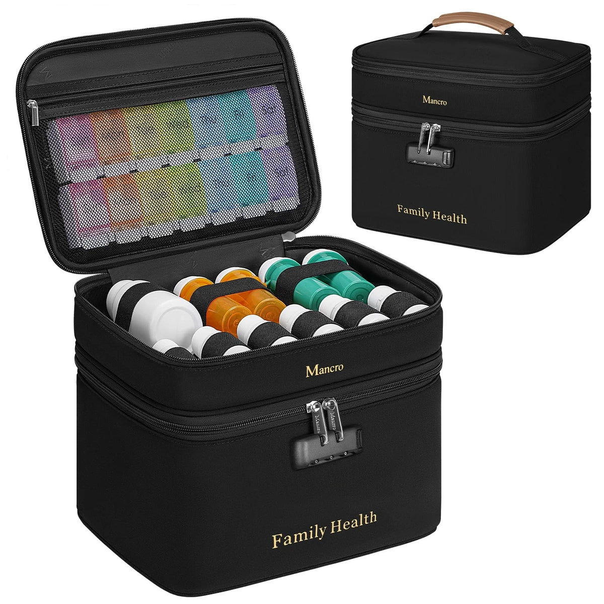 2-Layer Pill Bottle Organizer for Medicine Storage