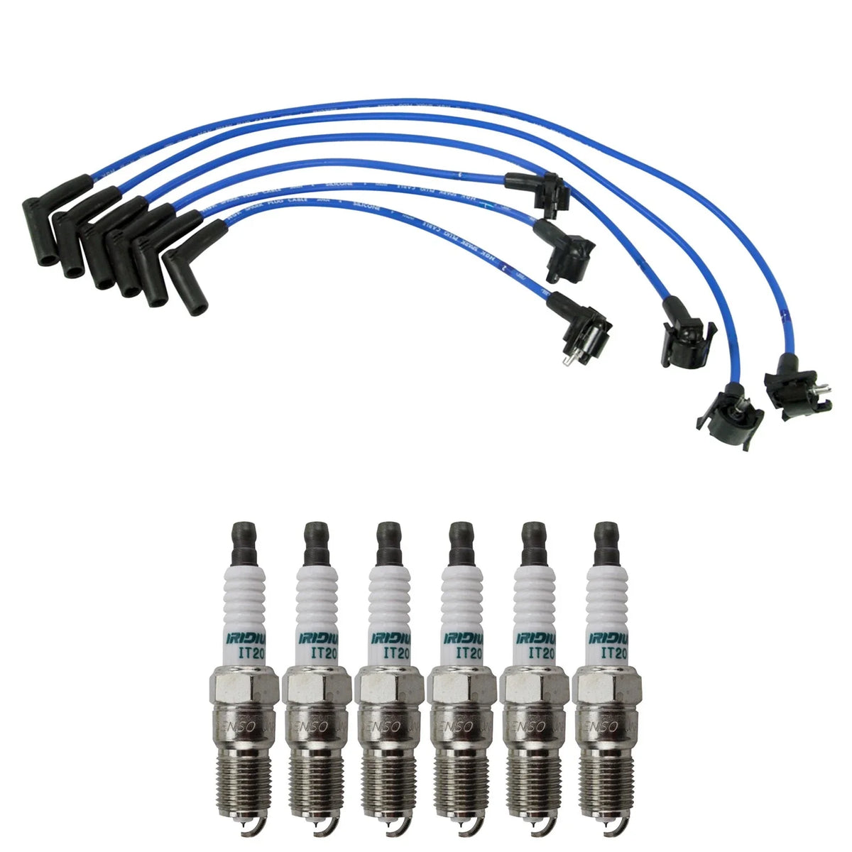 NGK Wire Set & Denso Spark Plugs Kit for B4000 Navajo (1991–1994)