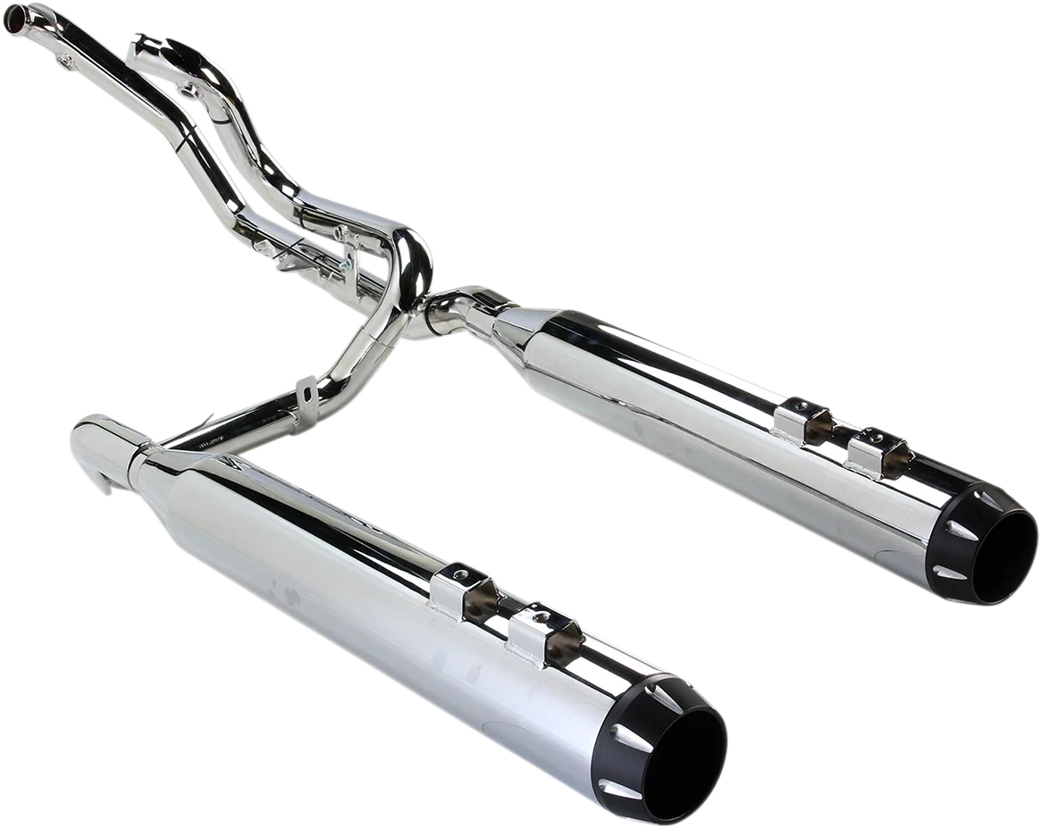 Bassani True-Dual Down Under Exhaust for Harley Touring (2009–2016) Chrome