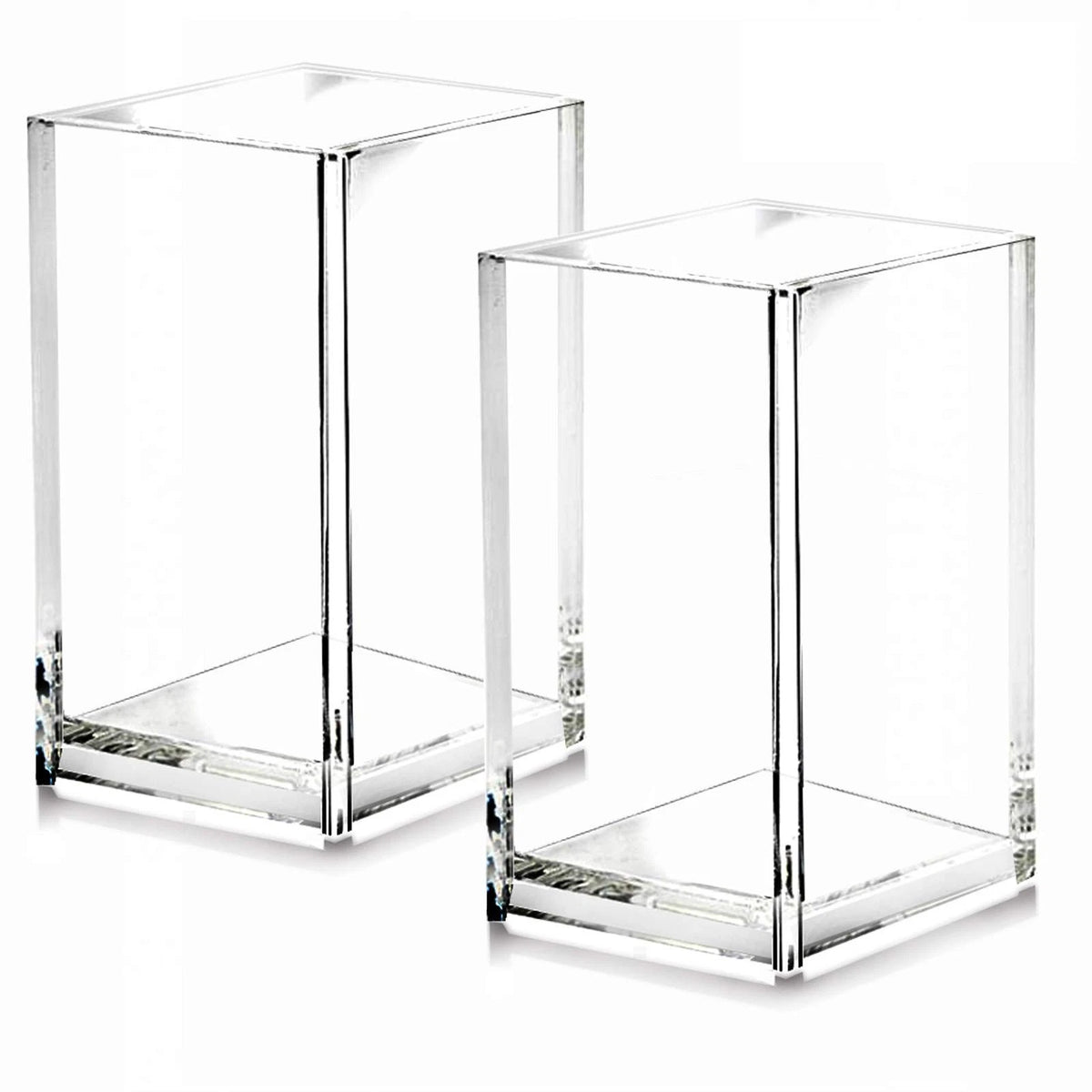 2 Pack Clear Acrylic Pencil Pen Holder Cup for Desk Accessories