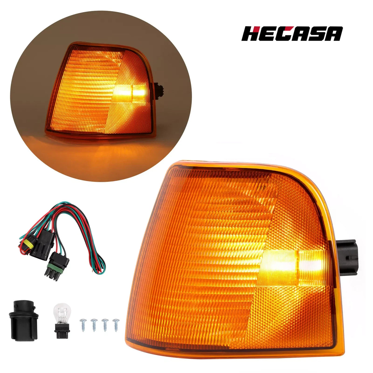 Left Side Turn Signal Corner Light w/Bulb for Peterbilt 375 385