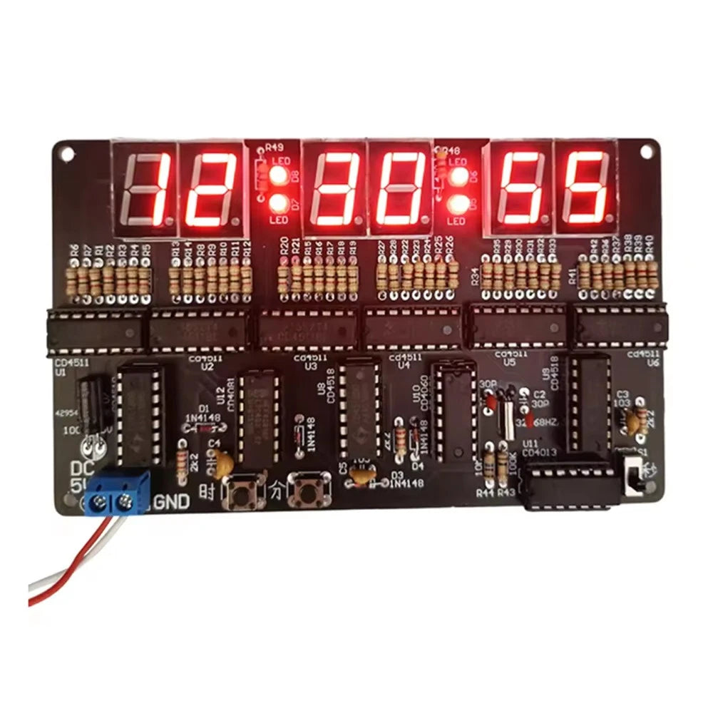 6-Bit Digital Circuit Clock DIY Electronic Kit