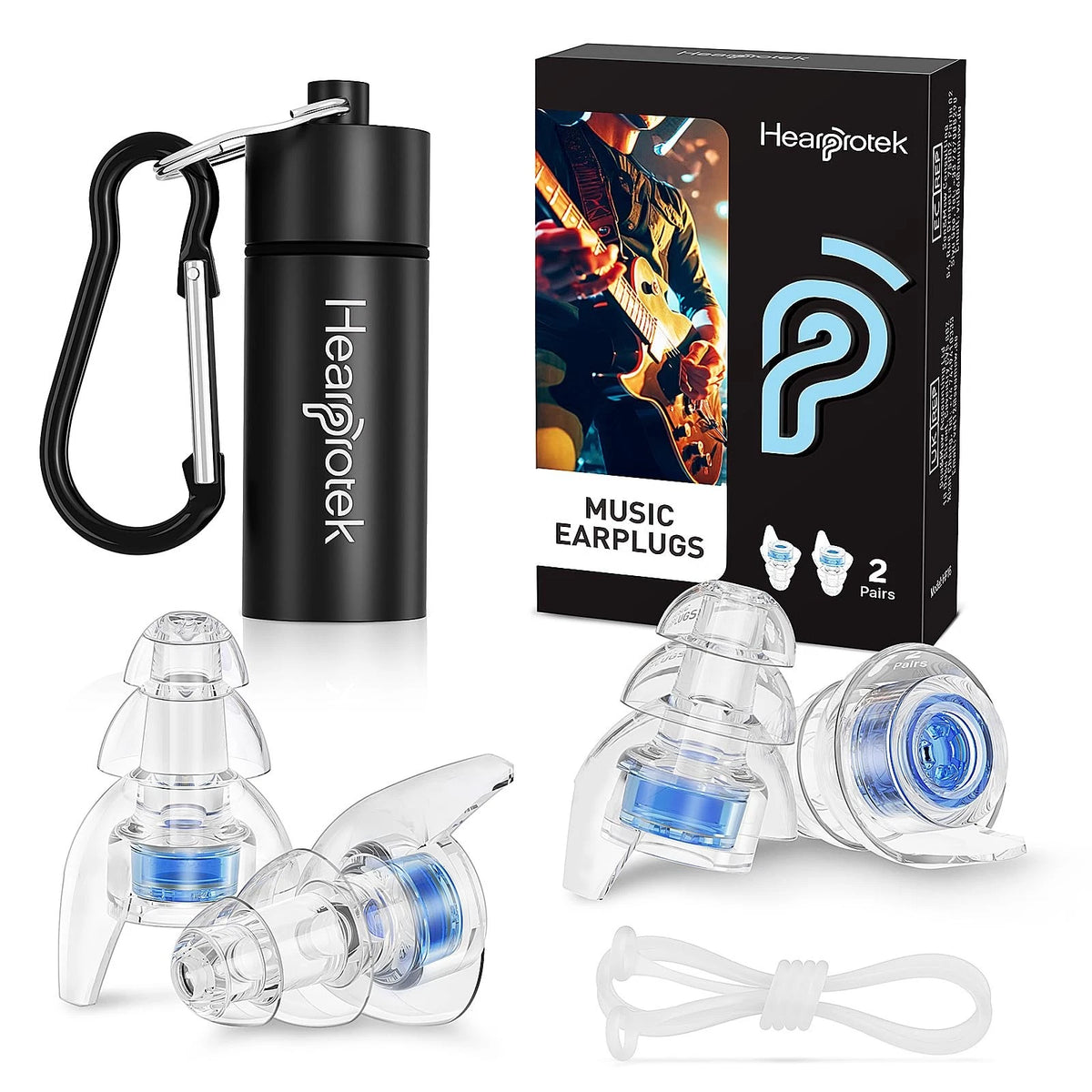 2X Hearprotek Concert Ear Plugs for Universal Use (Reusable)