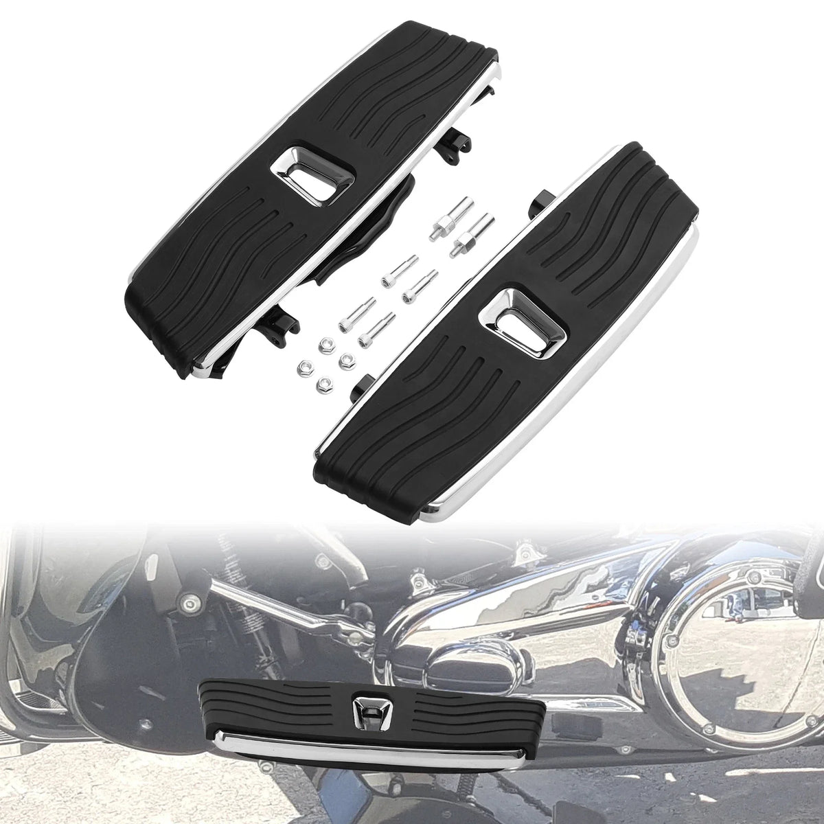 Chrome Driver Floorboard Footboard for Harley Touring Electra Road Glide (1986–Present)