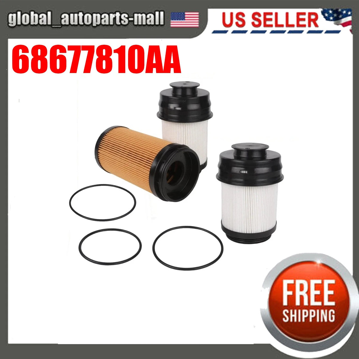 Oil Filter Fuel Filter Kit for Ram (2025–2025) 68677800AA, 68677810AA